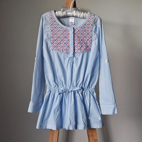 Carter's Other - Carter's Pinstripe Embroidered Dropwaist Tunic
